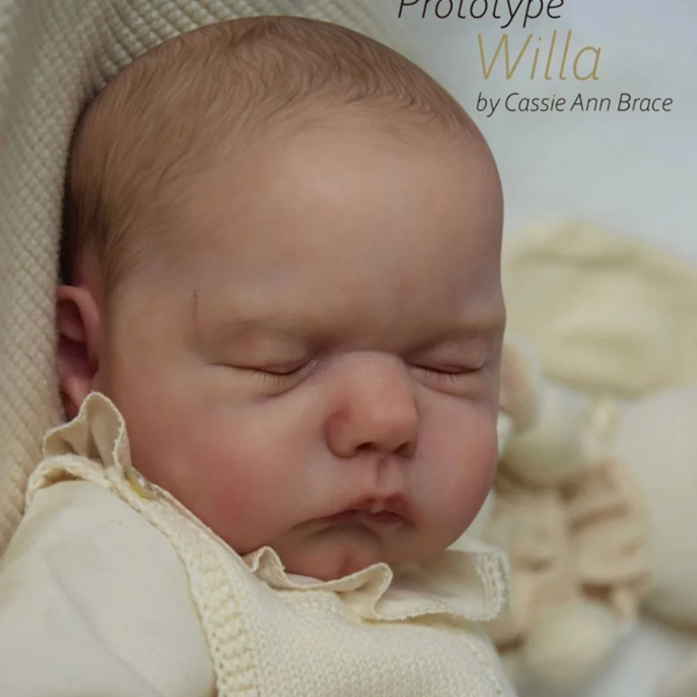 18 Inch Unpainted Reborn Doll Kit Willa Adorable Face Vinyl Blank Newborn Doll Mold Parts With Fabric Body