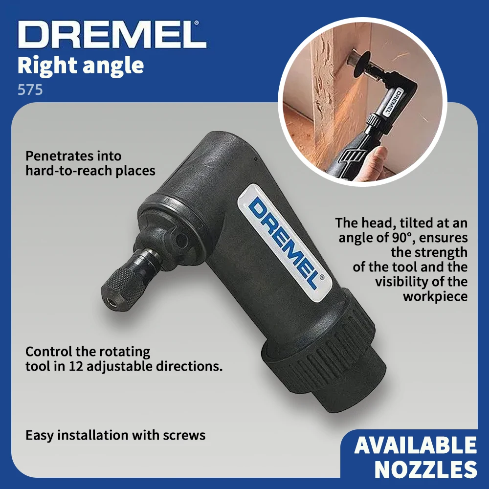 Dremel 575 Right Angle Attachment Converter for Accessories Rotary Tools Fit for Dremel 4000 3000 8200 275 Electric Grinder Kit