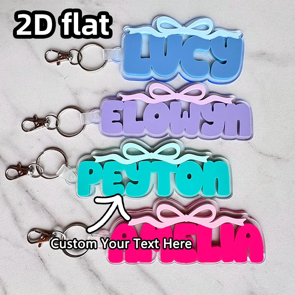 Personalized Coquette Bow Bag Tag Single Item, Cute Name Charm, School Backpack Tag, Preschool Keychain Gift for Girls