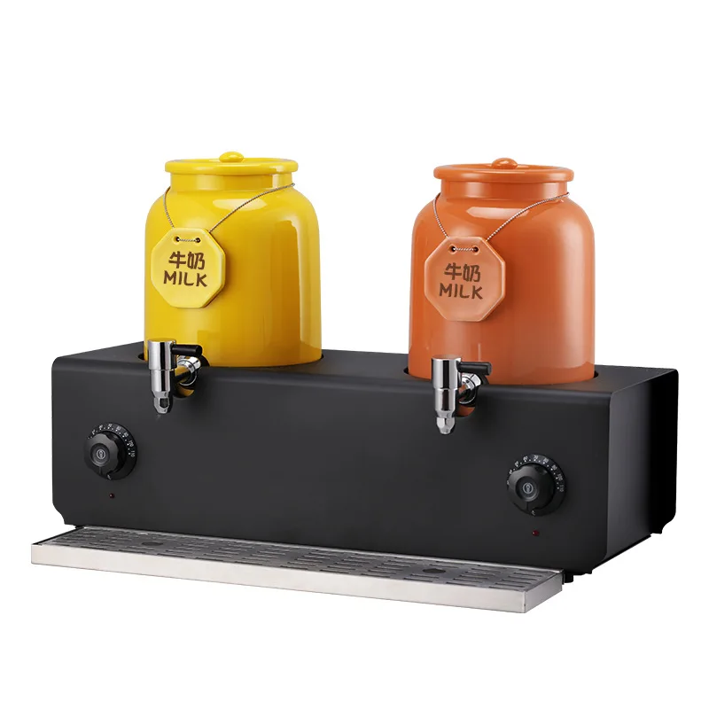 Double-head adjustable temperature ceramic milk tripod, coffee soy milk tea thermal insulation heating container