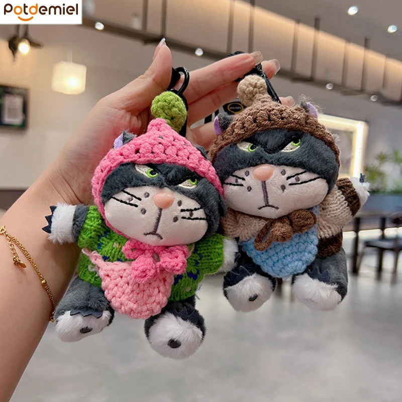 

New Lucifer Knitted Hat Shoulder Bag Plush Toy Doll Keychain Fashion Creative Cartoon Backpack Zipper Pendant Girl Birthday Gift