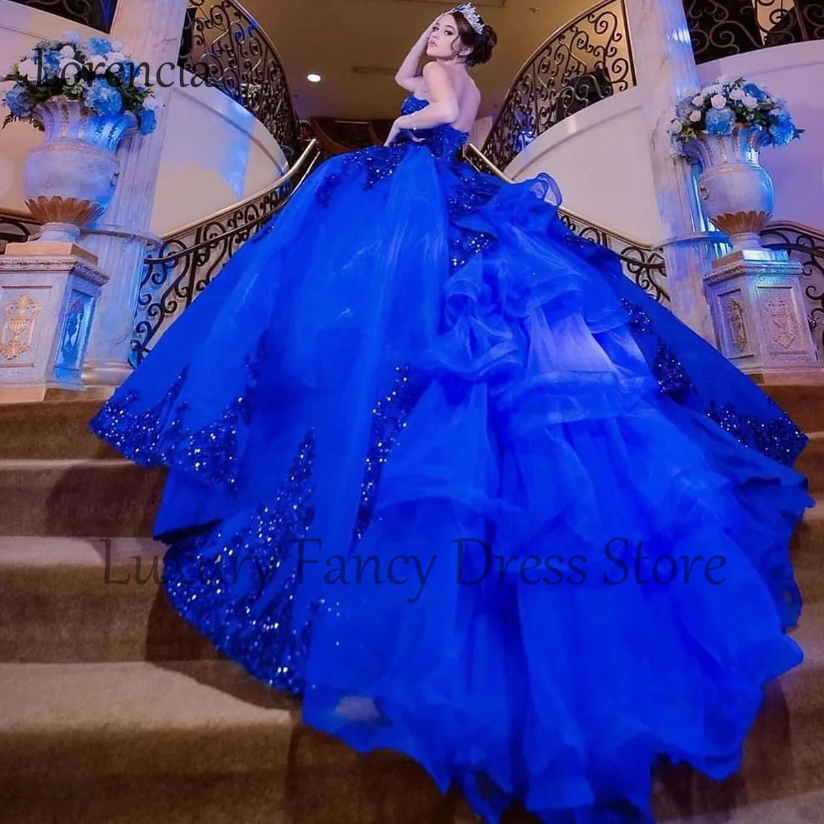 Vestido de princesa mexicana para quinceañera, traje de baile con hombros descubiertos, apliques de cuentas, flores en 3D, 15 y 16 Años, 2024