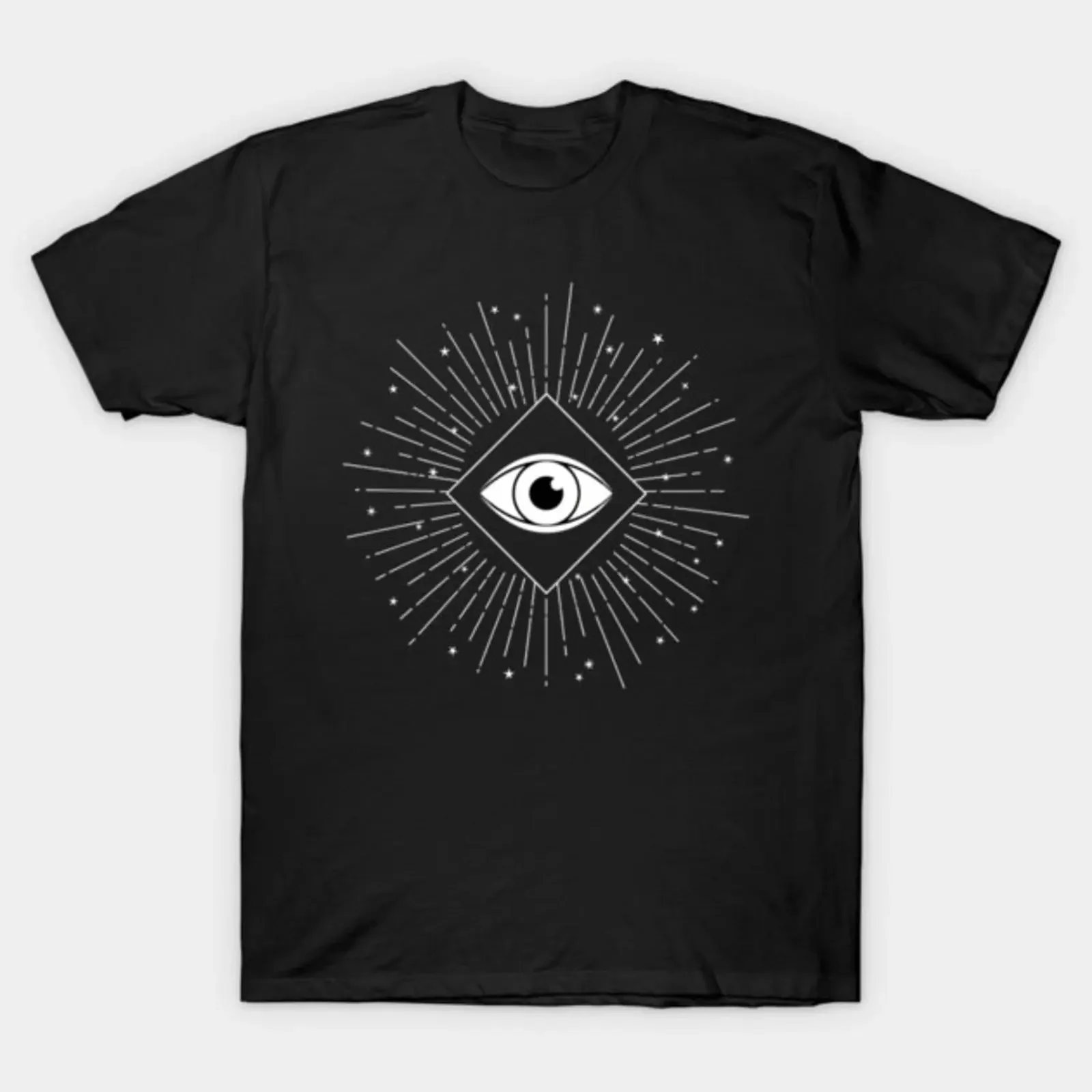 Eye of Providence Sunburst Diamond T Shirt vintage Washed Soft streetwear Comfortable Casual designer clothes Unisex Versatile