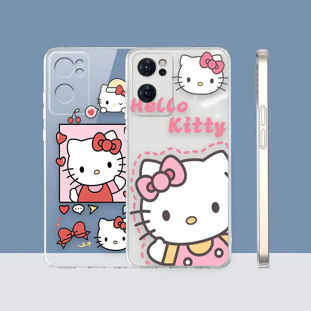 Clear Case RENO7 Cover For OPPO RENO 7 6 4 4F F21 7 6 6Z 5 5F 3 2Z FIND X5 X X3 PRO LITE 5G 4G Case Hello kitty Birthday Party