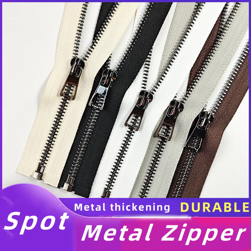 10pcs 40-80cm gun black metal zipper Y teeth single open tail lock clothing accessories zipper