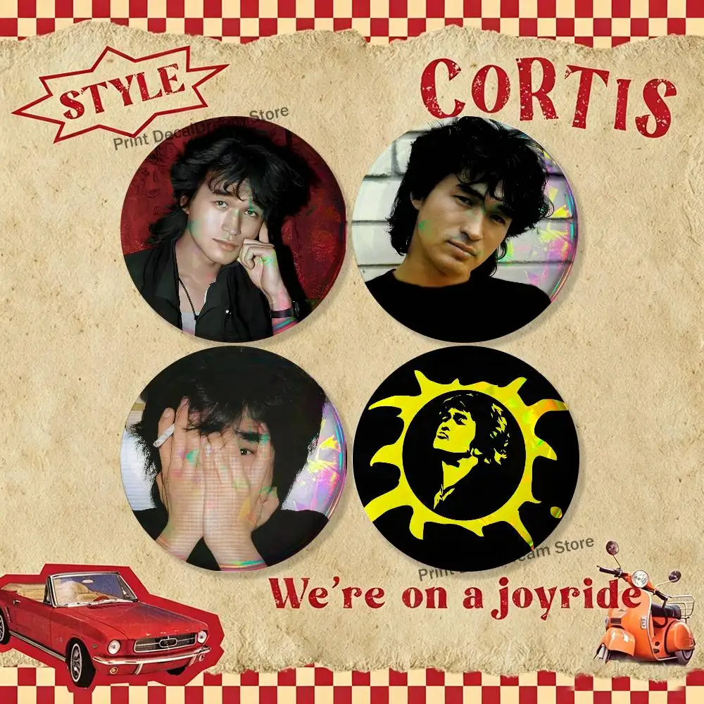 

Band K-Kino Viktor Tsoi 4-piece set Enamel Pins Cartoon Anime Badge Fashion Jewelry Accessories Round Snap-in Brooch on Backpack