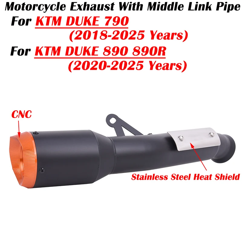 

Slip On For KTM DUKE 790 890 890R 2018 2019 - 2023 2024 2025 Motorcycle Exhaust Escape Modified Muffler With Middle Link Pipe