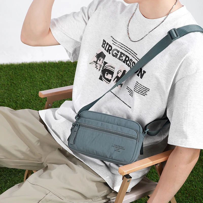 Leichte Damen-Umhängetasche aus Nylon mit mehreren Fächern, lässige Schultertasche für Alltag, Reisen und Einkäufe – Detail 14