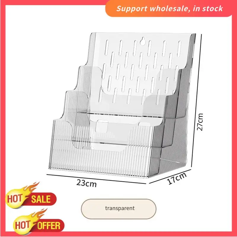 RISE-A4 Aktenanzeige, transparente Aufbewahrungsbox für Büro, A4, einlagiger Desktop-Aktensortierer, Taschenbroschüre und Broschürenhalter