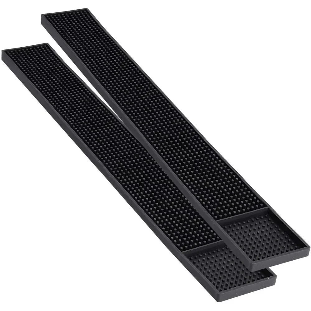 

2PCS Rubber Mat, Non-slip Service Spill Mat, Bar Table Mat, Restaurant Kitchen Counter Mat