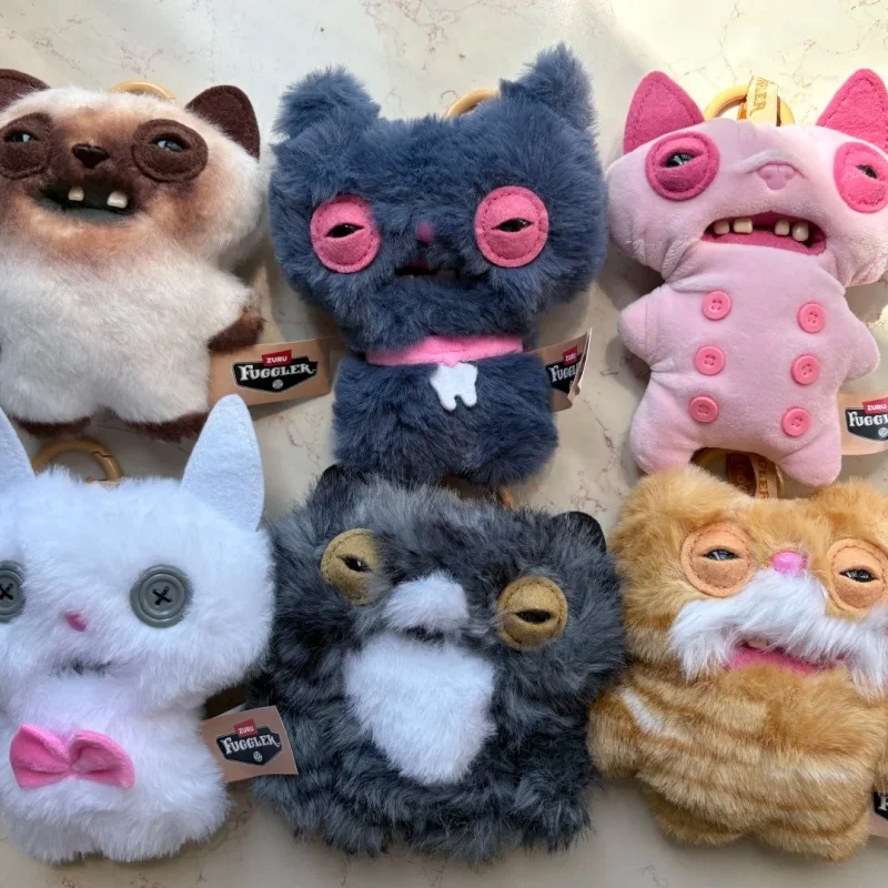Fuggler Original Genuine Alley Cats Series Plush Cat Pendant Blind Box Blue Cat, Garfield Cat,Hairless Cat Cute Monster Keychain view 2