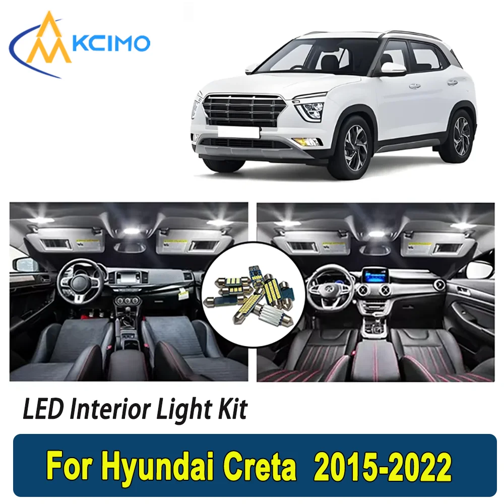 

Kcimo LED For Hyundai Creta (2015-2022) Premium Bright LED Interior Dome Map Trunk Light Kit Car Led Lamps Car LED Lights Canbus
