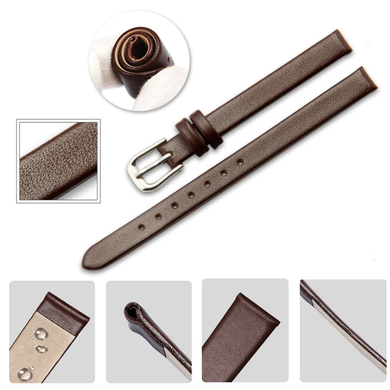 Cowhide Watch Bracelet Women fashion Watchband Wristwatches Mini Band 6mm 7mm 8mm 10mm 12mm 14mm Small Size Watch strap