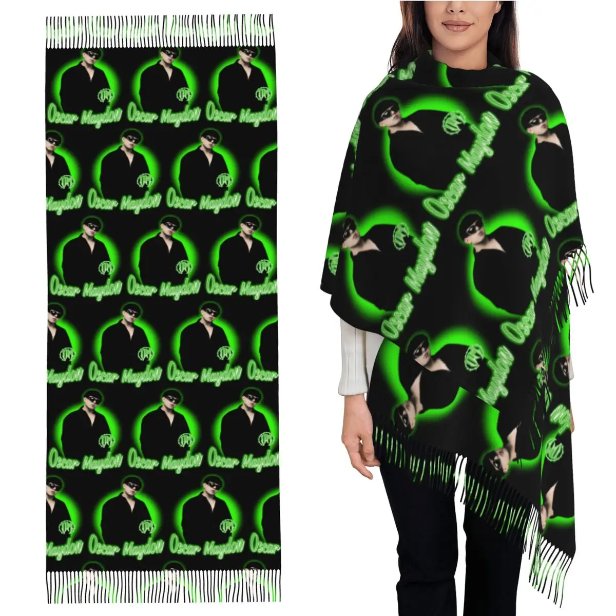 

Гранж Оскар Мэйдон - силуэтный шарф, шарфы с кисточками для женщин, мягкие теплые шали и накидки, большая осенне-зимняя шаль