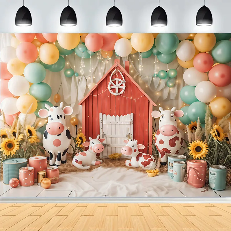 Baby Shower Happy Birthday Party Photography Backdrops Newborn Kids Air Balloon Princess Tropical Jungle Photo Background BB-06