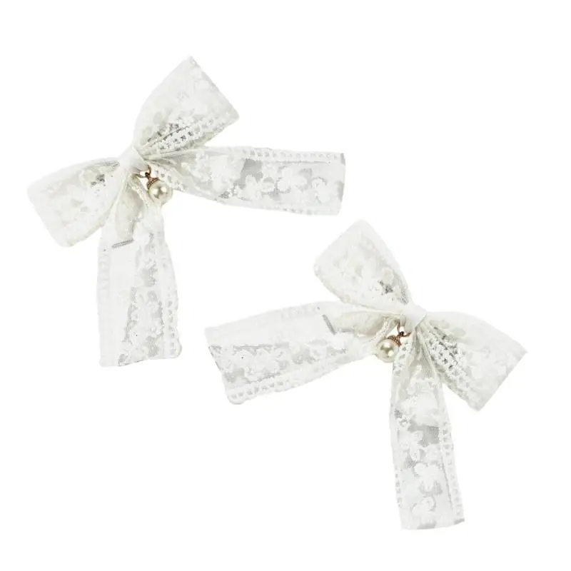 Elegant Pearls Hairclip Bows Balletcore Clip Girl Headwear Hair Clip X4YC