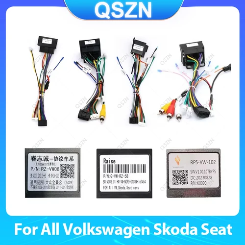 Caja Canbus para Android Volkswagen Skoda Seat Golf 5/6/Polo/Passat/jetta/Tiguan/Touran DVD reproductor de coche levantar VW-RZ-08 Cable de cableado