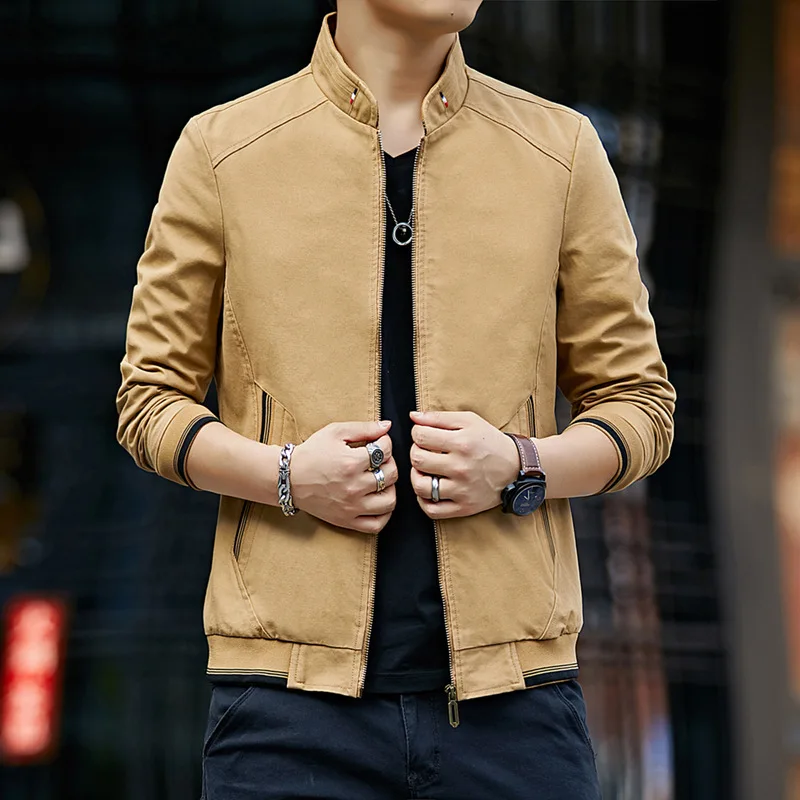 Men's Reversible Jacket Trend Polyester Casual Baseball Uniform New Spring and Autumn Clothes Male Double Sided Zipper Coats