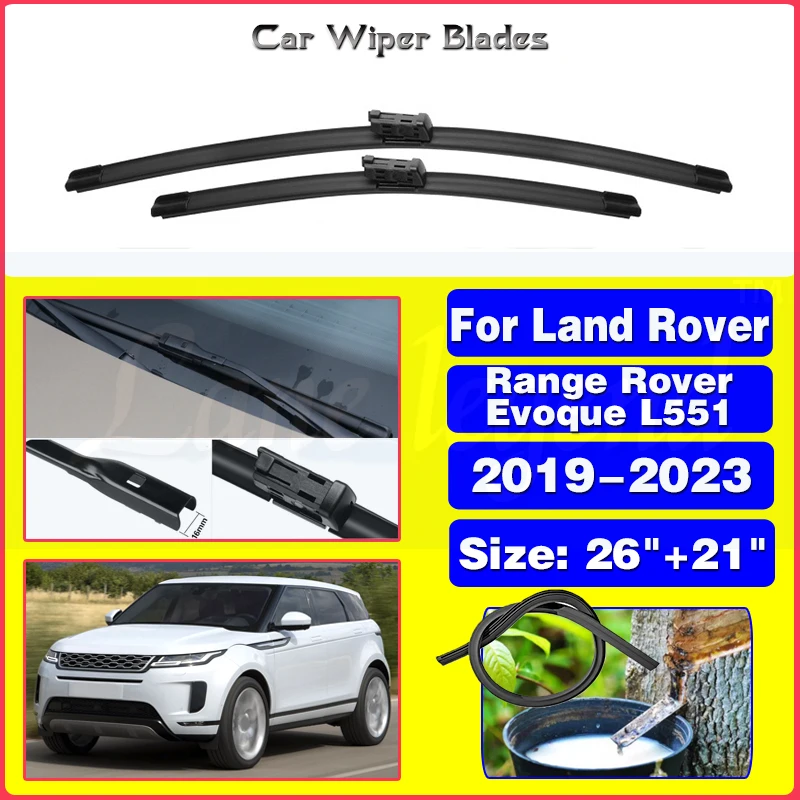 For LAND ROVER Range Rover Evoque L551 2019 - 2023 Front Wiper Blades Windshield Windscreen Window Cutter Accessories 26\'\'+21\'\'