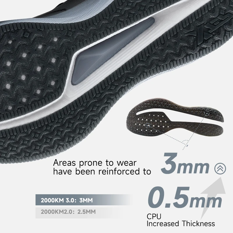 Xtep Zapatillas para correr para hombre 2000 km 3.0 2025 Primavera Zapatillas ligeras acolchadas resistentes al desgaste para entrenamiento y jogging 875119110032