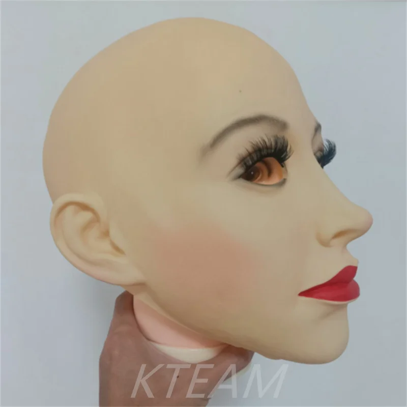 2022 New Realistic Female Mask For Halloween Human Female Masquer Dress Head Face Hood Sexy Girl Crossdress Costume Cosplay
