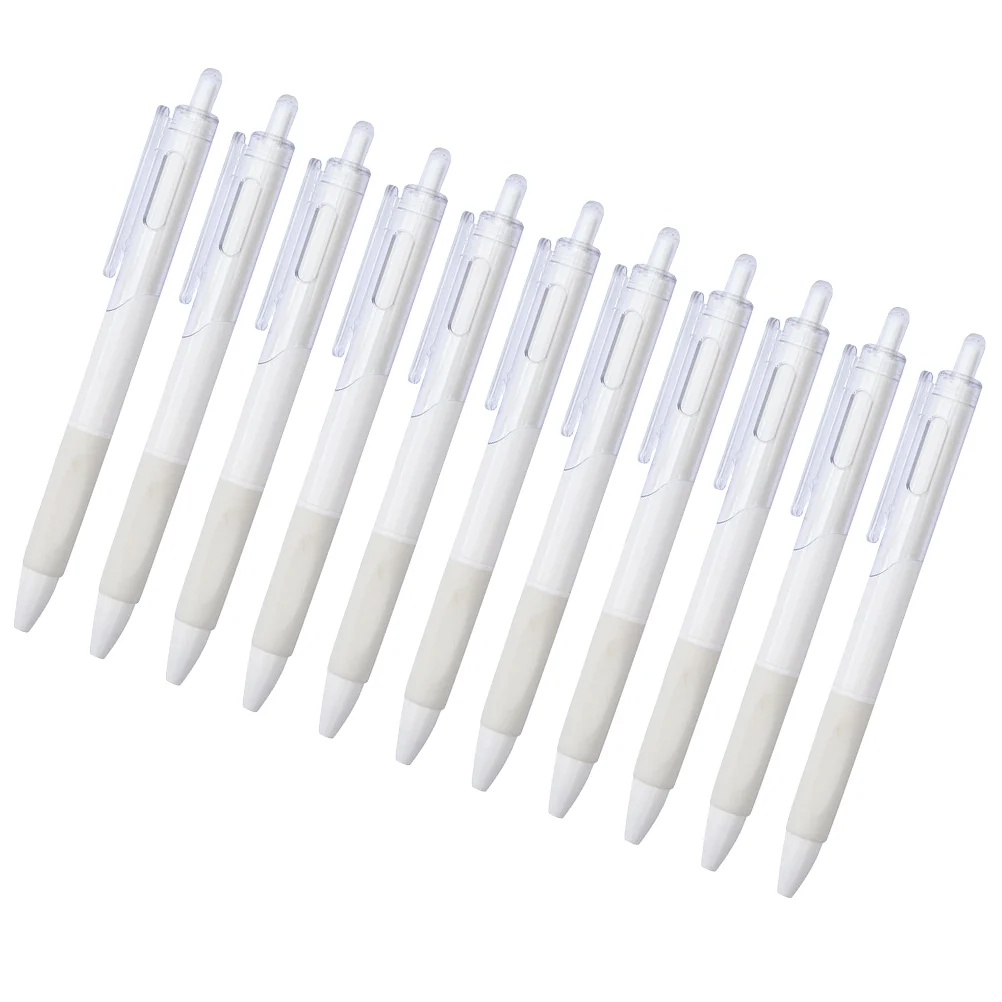 10 Pcs Black Marker Pen Press Pens Fine Tip 05MM Signature Student Household Gel Writing Supply Plastic Signing Office General