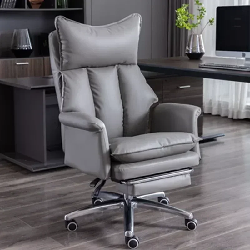 Leather Back Cushion Office Chair Recliner Modern Design Pillow Soft Swivel Chair Lazy Comfortable Silla De Playa Home Furniture