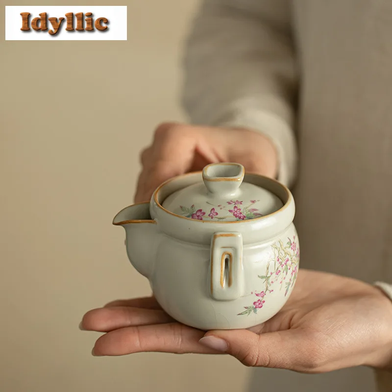 160 مللي رو فرن زهر الخوخ اليد انتزاع إبريق الشاي المساعد على التحلل الشاي القديم وعاء صنع الشاي غلاية مع فلتر Puer Teaware لوازم الحرفية #1