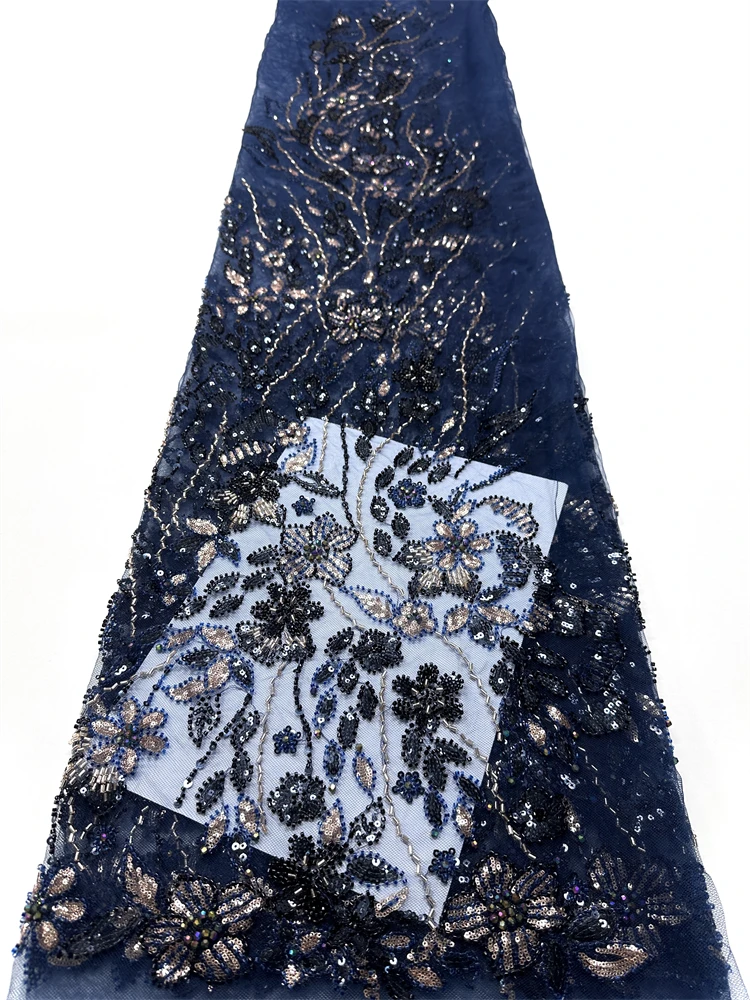 الأفريقي اليدوية الترتر صافي اللؤلؤ أقمشة الدانتيل الفرنسية الثقيلة مطرز تول أقمشة الدانتيل لحفلات الزفاف فستان المواد