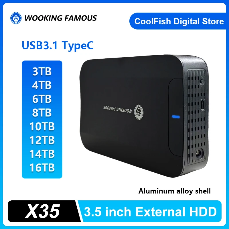 Portable Hard Disk HDD 3TB 4TB 6TB 10TB 12TB USB3.1 TypeC 3.5'' External Hard Drive Disk 20TB Memory For PC/Mac/Desktop/MacBook