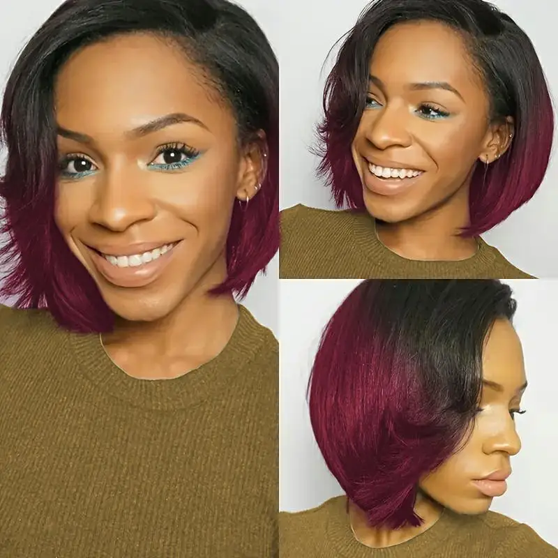 13x4 أمامي الدانتيل بوب شعر مستعار 150% كثافة شعر ريمي شعر مستعار قصير مستقيم عابث قطع باروكة من شعر طبيعي للنساء