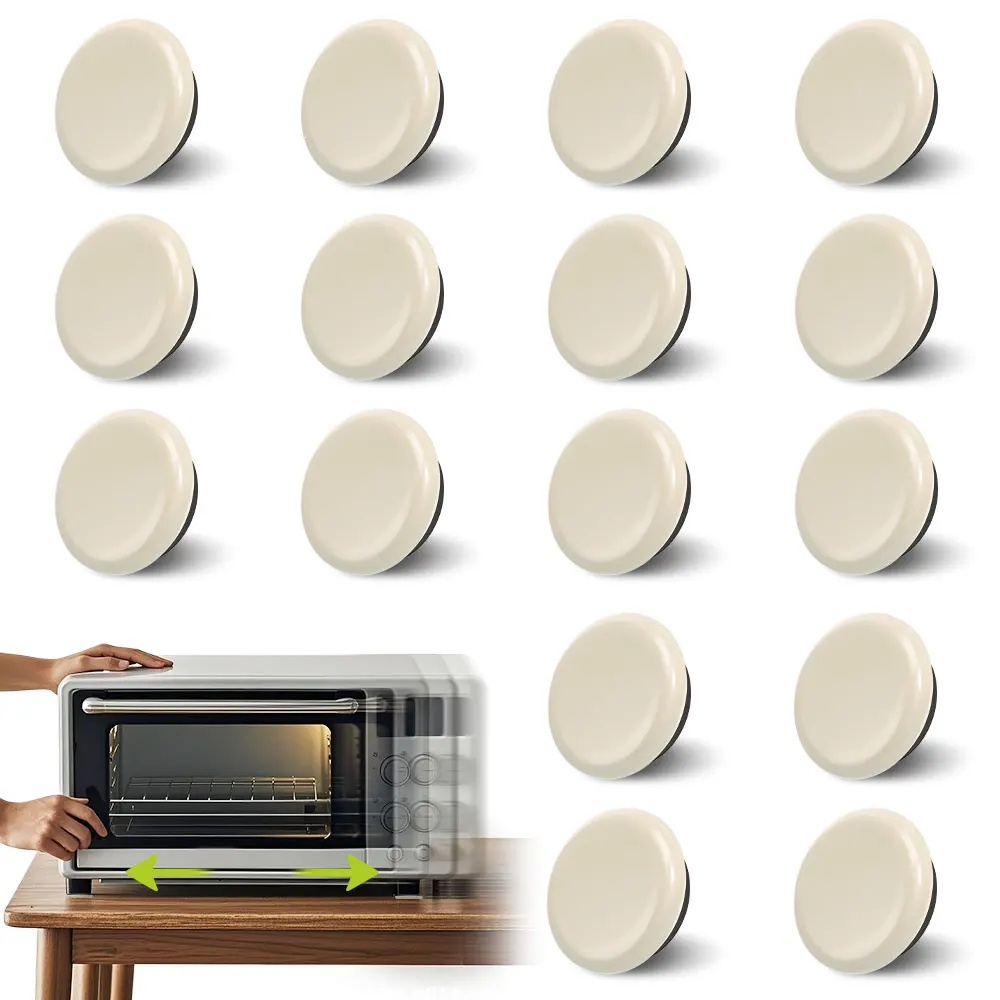 16Pcs Small Kitchen Appliance Sliders Self‑Adhesive Anti‑Slip Moving Glide Pads Easy Sliding For Coffee Maker Blender Air Fryer