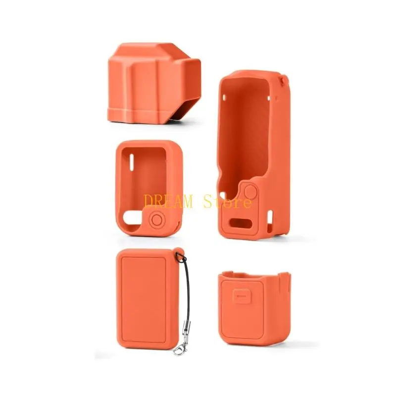 Camera Protective Sleeve Set in Soft Silicone, 5-Piece Body and Lens Coverage with Screen Cap for Pocket 4 Professional Easy
