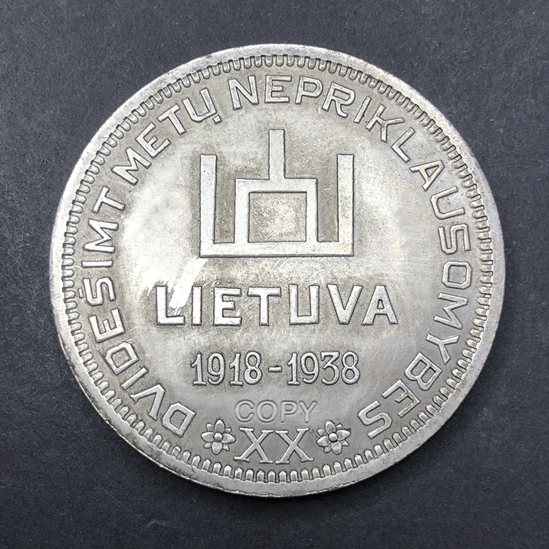 1918-1938 Lithuania Antique Old Silver Commemorative Coin Christmas Gift