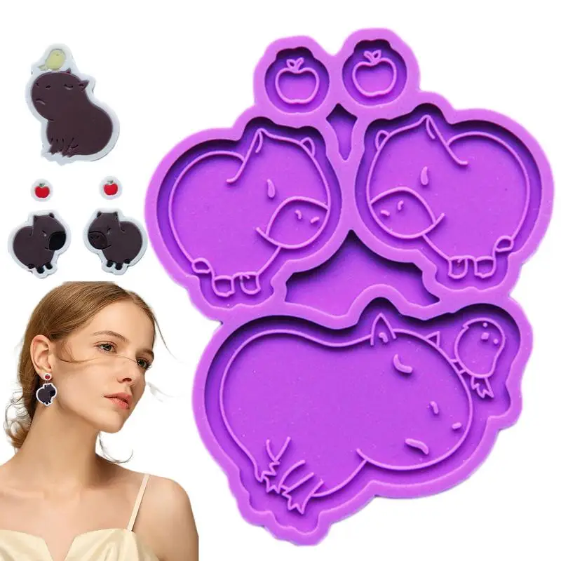 Easy to Clean Silicone Mold Capybara Shaped Pendant Mould Versatile Jewelry Accessory Casting Mould for DIY Lovers Gifts Decor