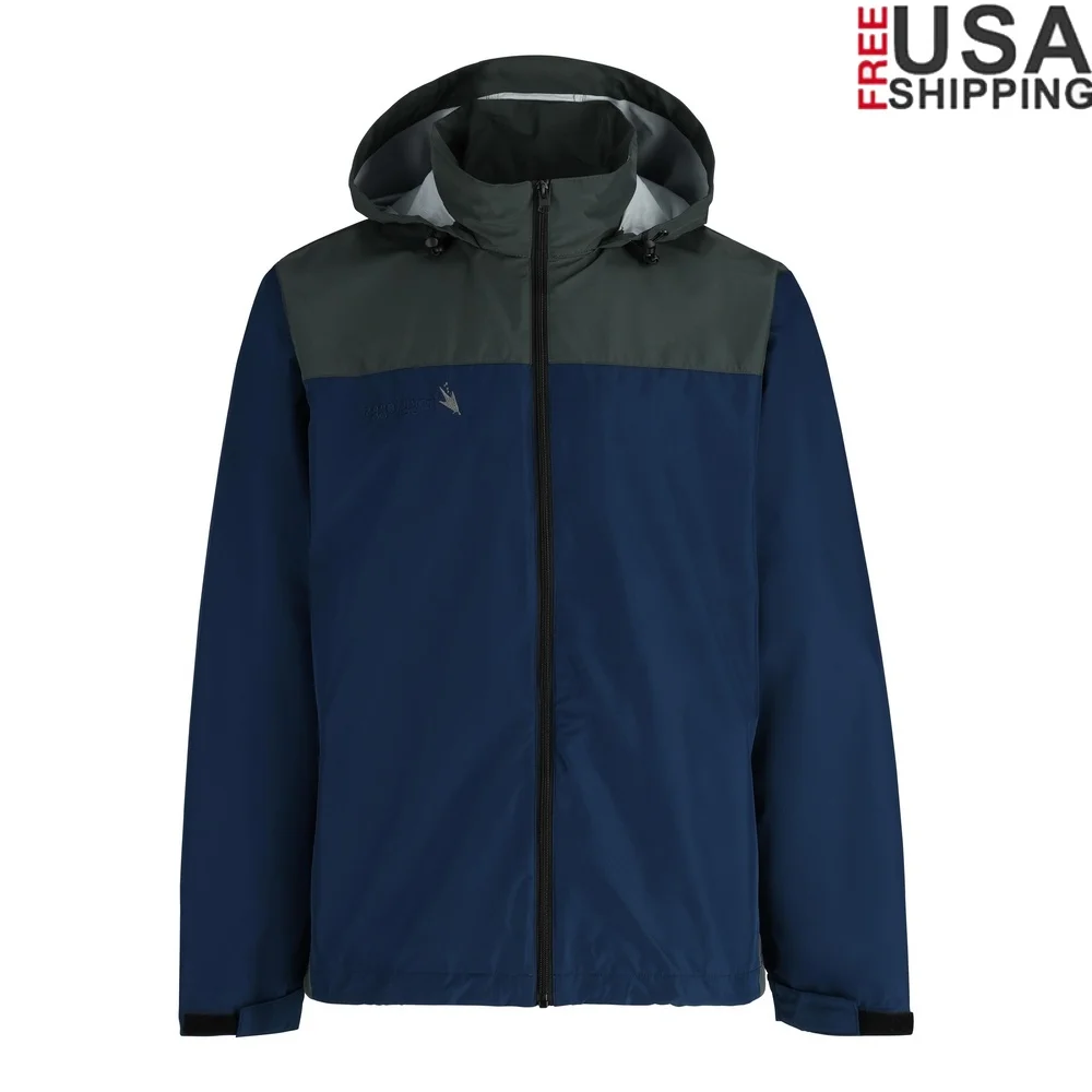 

Waterproof Windproof Adjustable Hooded Jacket Breathable Lightweight Outdoor Men's Raincoat with Pockets Storage Zipper Closure