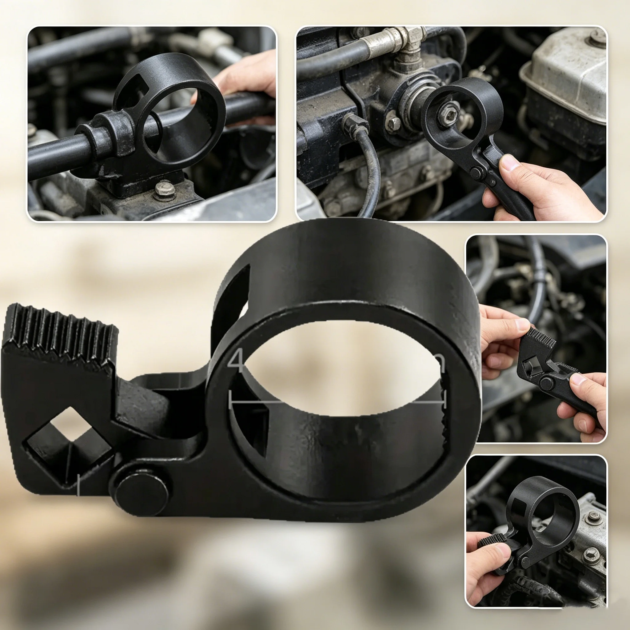

27-42mm Automotive Inner Tie Rod Wrench Steering Rack Pinion Removal Tool for Car Truck Trailer RV Repair Maintenance