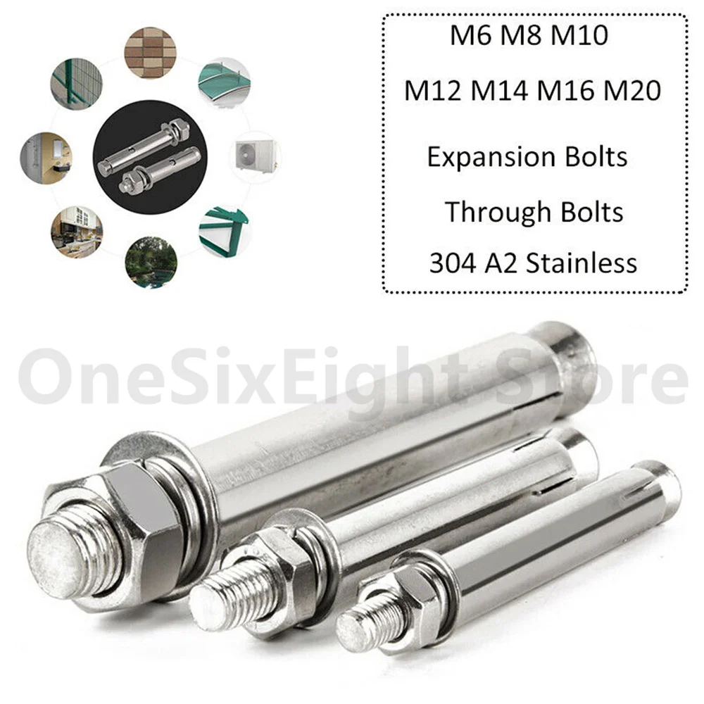 

M6 To M20 Concrete Sleeve Anchor Expansion Bolts Through Bolts 304 A2 Stainless