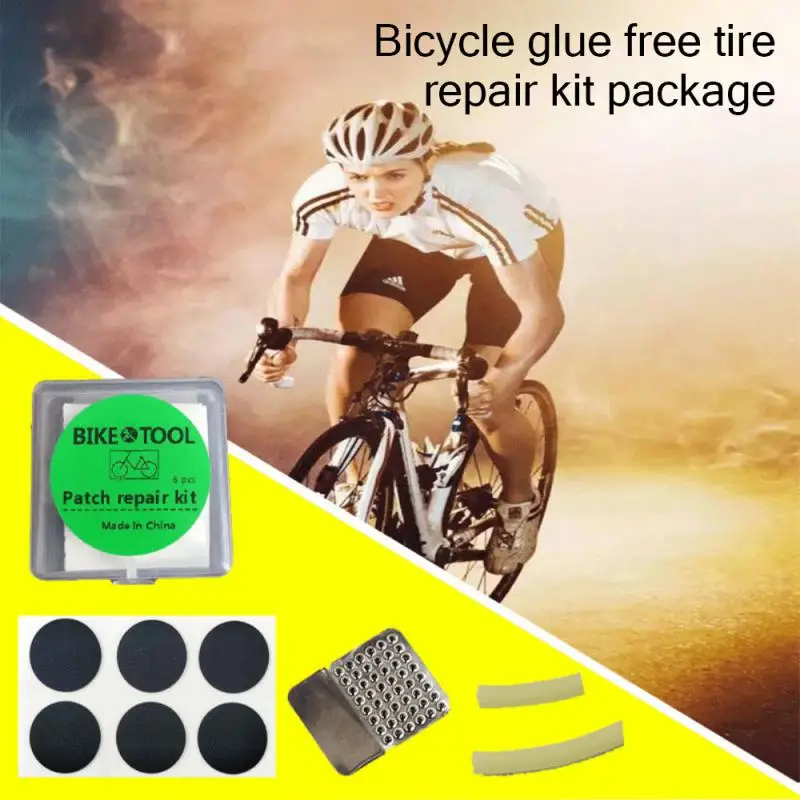 Bicycle Tire Repair Kit MTB Cycling Flat Tyre Repair Rubber Patch Glue Lever Free Cold Patch Sealant Bike Inner Tube Repair Tool