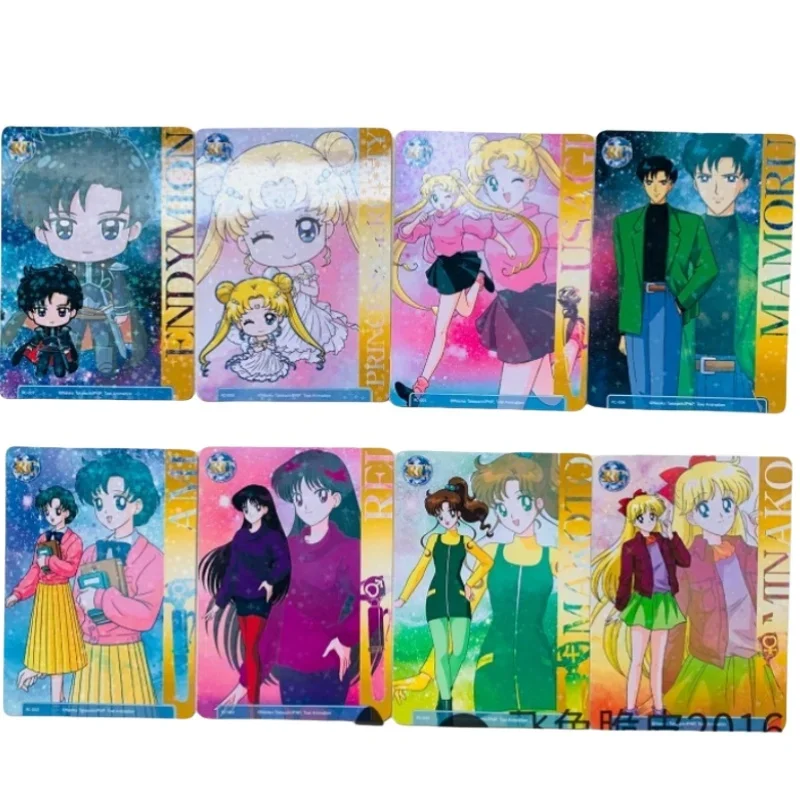 8 Sheets Sailor Moon Flash Card Tsukino Usagi Mizuno Ami Chibiusa Diy Ceremonial Dress Anime Action Toy Figures Gifts for Friend