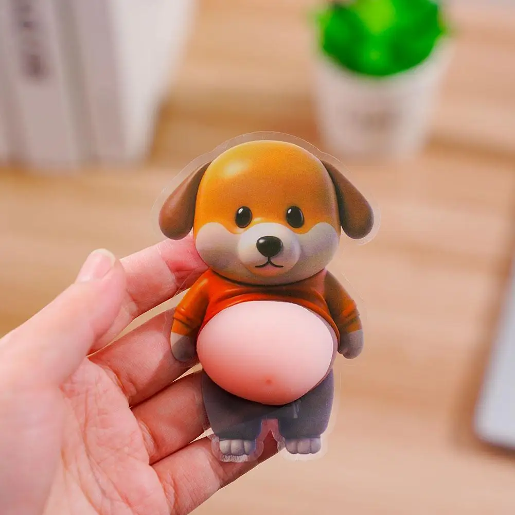 Cute Puppy 3D Puffy Stickers, Squeezeable 3D Soft Cute Belly Dog Stickers for Phone Case Notebook Scrapbooking DIY Decoration image 2