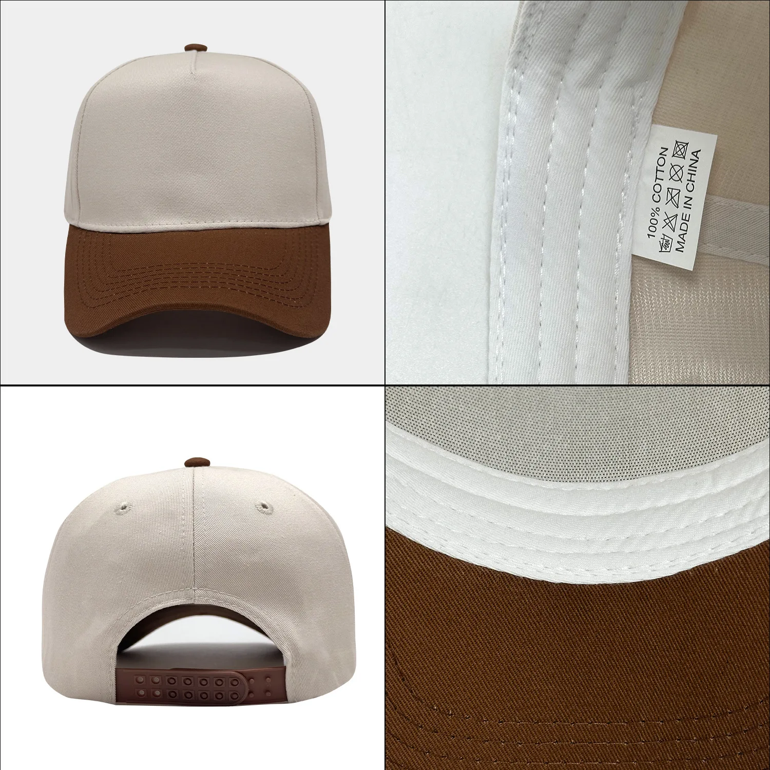 Customized Logo Print Women Men 5-panel Color Matching Baseball Cap Spring Truck Driver Hat Light Board Hard Top Baseball Cap