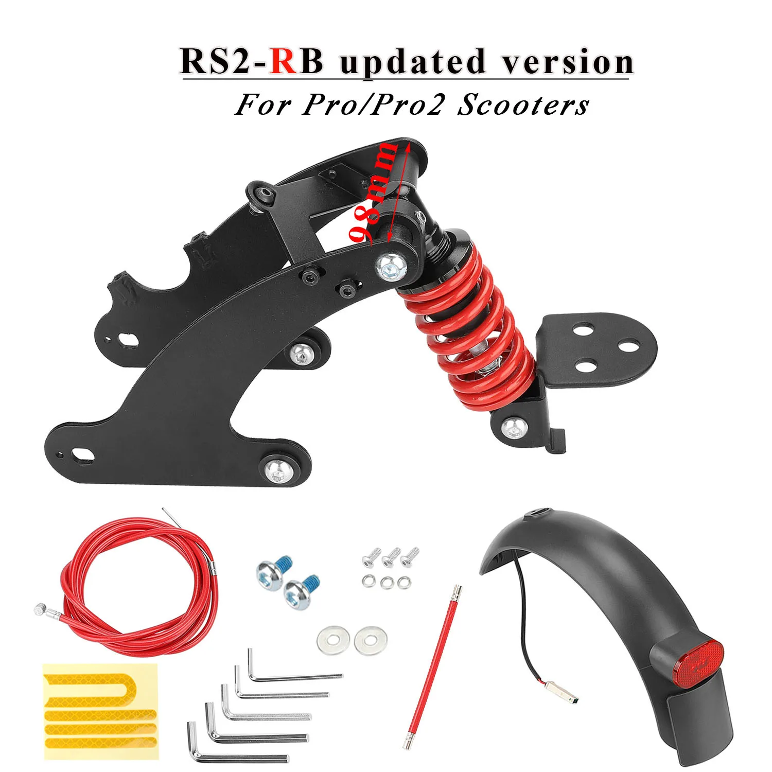 Rear Shock Absorber for Scooter Rear Spring Shock Absorber Replacement Accessories for M365/1S/Essential Lite Electric Scooters