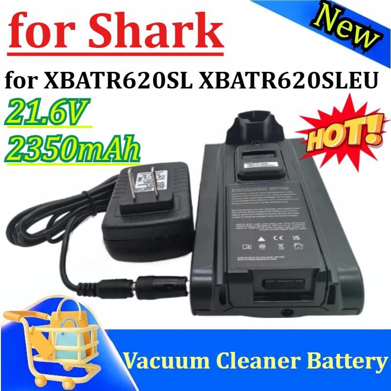 New 21.6V 2350mAh for Shark XBATR620SL XBATR620SLEU Vacuum Cleaner Battery with Charger