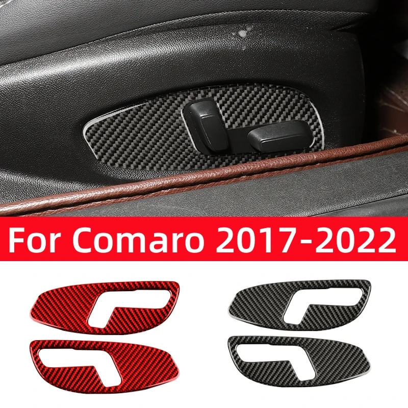 

For Chevrolet Camaro 2017-2022 Accessories Carbon Fiber Interior Car Seat Adjustment Switch Panel Decor Sticker Trim Cover Frame