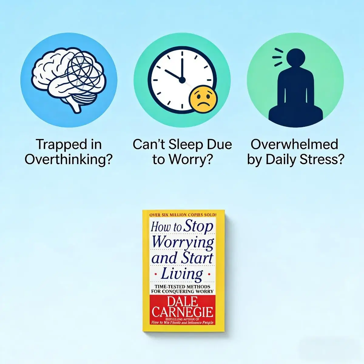 How To Stop Worrying and Start Living Dale Carnegie Time-Tested Methods Conquering Worry Self-Help Book