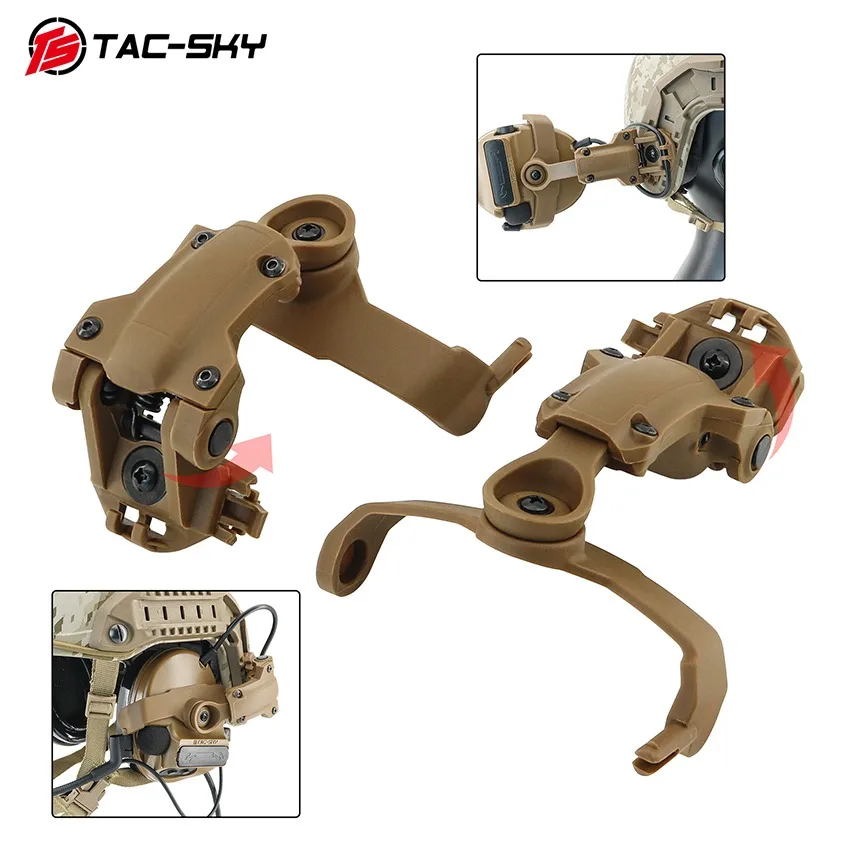 TAC-SKY Tactical Headset Adapter ARC Helmet Rail Thickened Version 2.0 New Mount for COMTAC III/COMTAC II Shooting Headphones