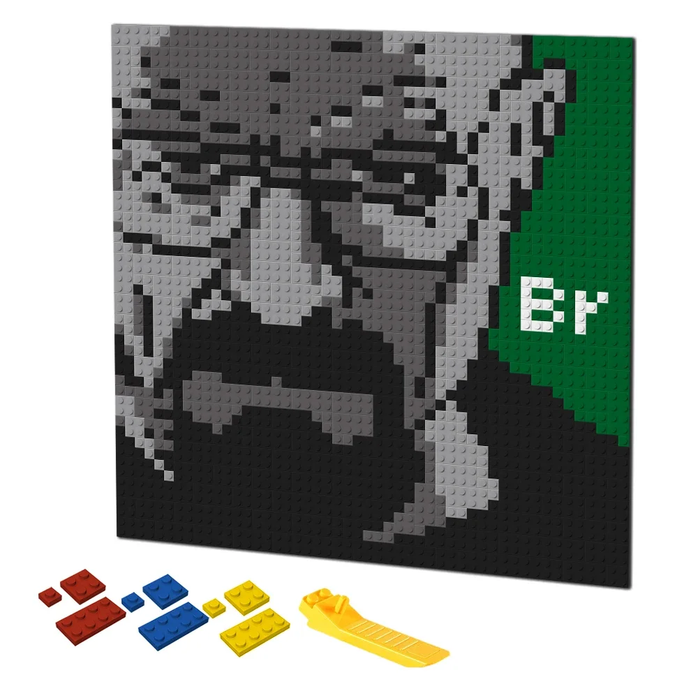 Retro Pixel Kunst Bausteine Mosaik Walter Weiß Portrai DIY Dekorative Malerei Durch Zahlen Puzzle Spielzeug Haus Kreative Geschenk