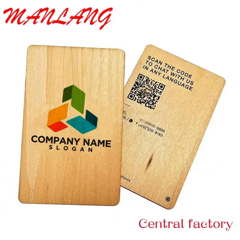 

Custom Fac hol Recyclable N busins card custoized logo engraved ood N card for busins