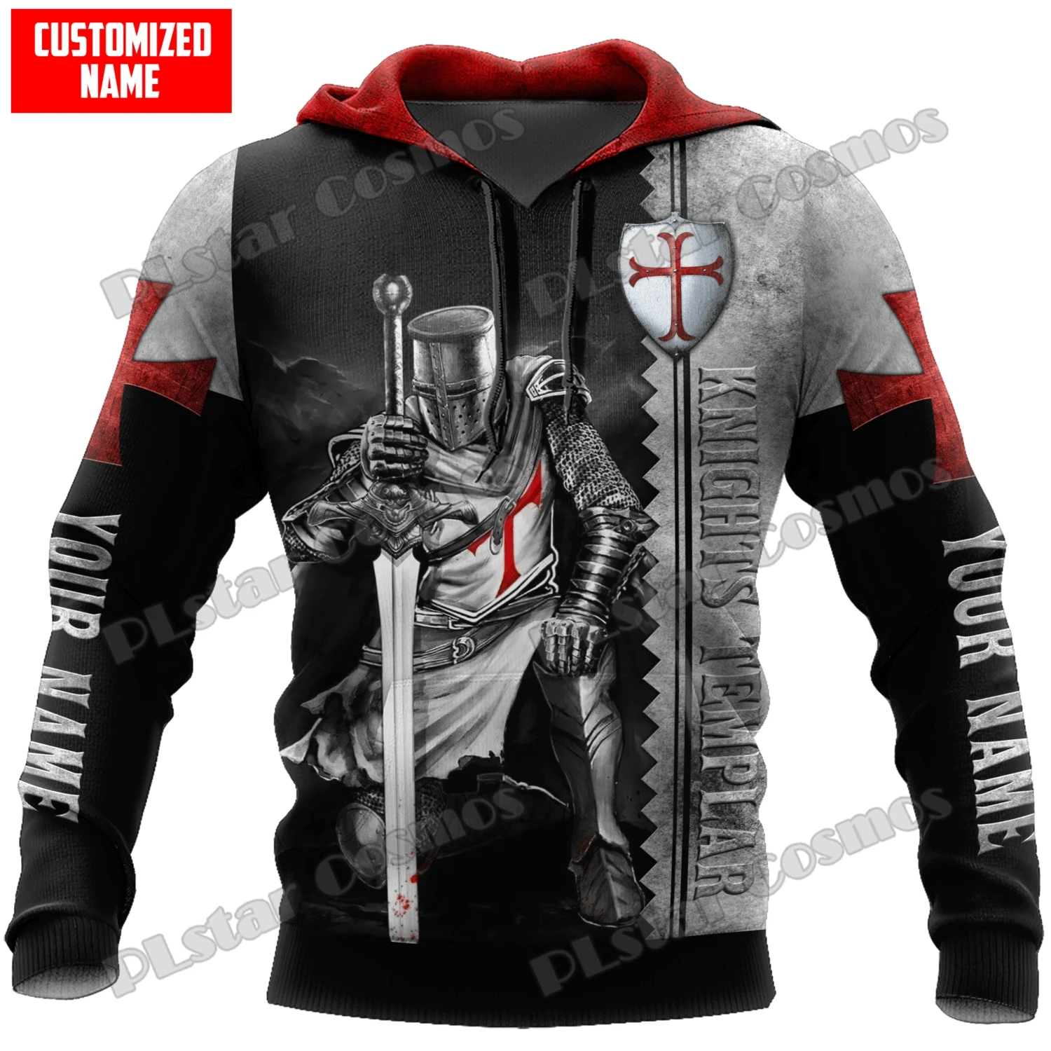 

Knights Templar Praying Custom name 3D Printed Mens Hoodie & Sweatshirt Unisex Casual hooded pullover Autumn zip-up Jacket QDY18